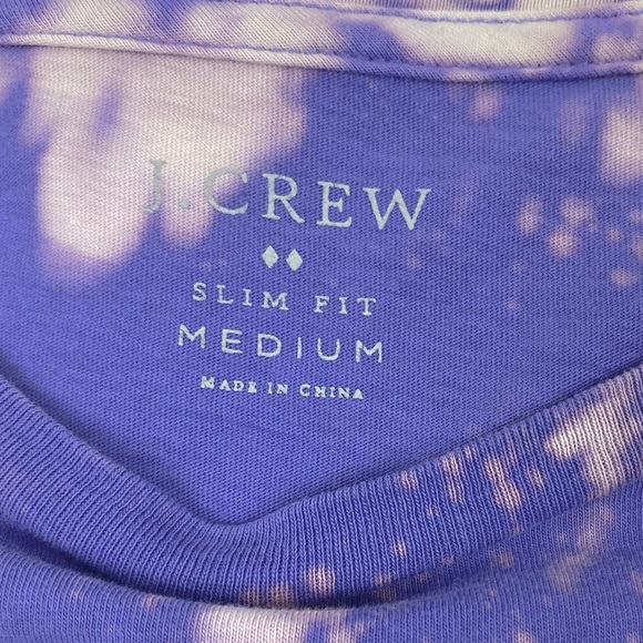 J Crew Men's Tee Medium Slim Fit Pocket Purple Bleach Custom Washed Jersey - Picture 3 of 5